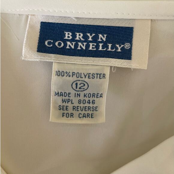 Vintage‎ Bryn Connelly Women Top 12 Ivory Embroider Collar Sheer Romantic Dainty - Picture 2 of 10